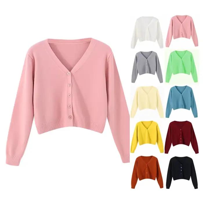 Cardigan multicolore à manches longues pour femmes