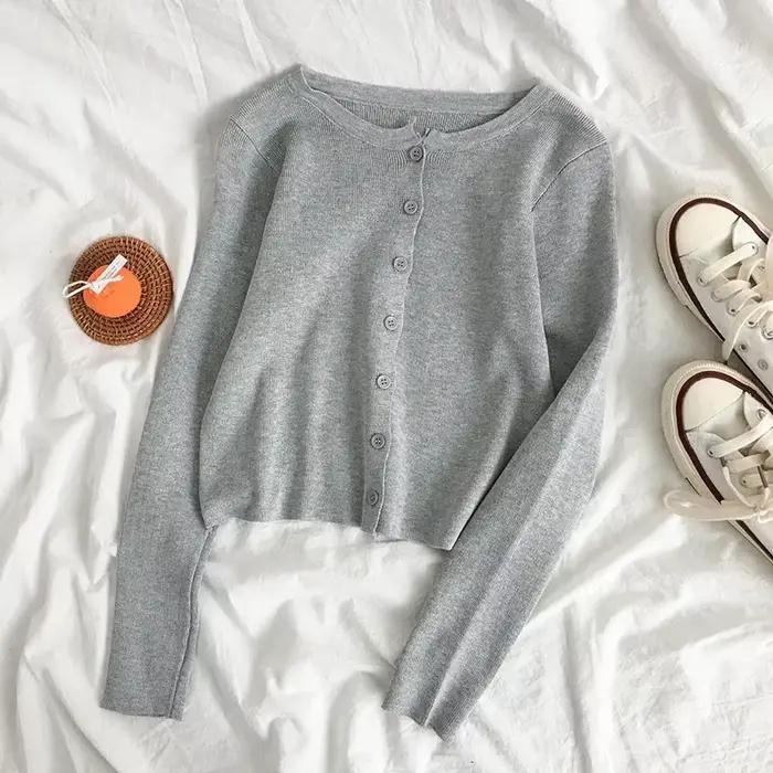 Cardigans tricotés à manches longues pour femmes