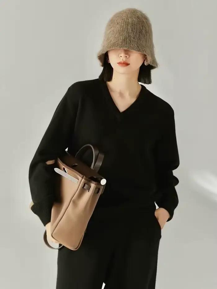 Pull simple en pur cachemire pour femme