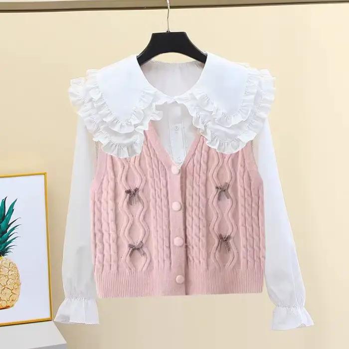 Nouveau tricot gilet manteau femmes printemps automne 2026 pull sans manches femme court Cardigan haut de gamme dames