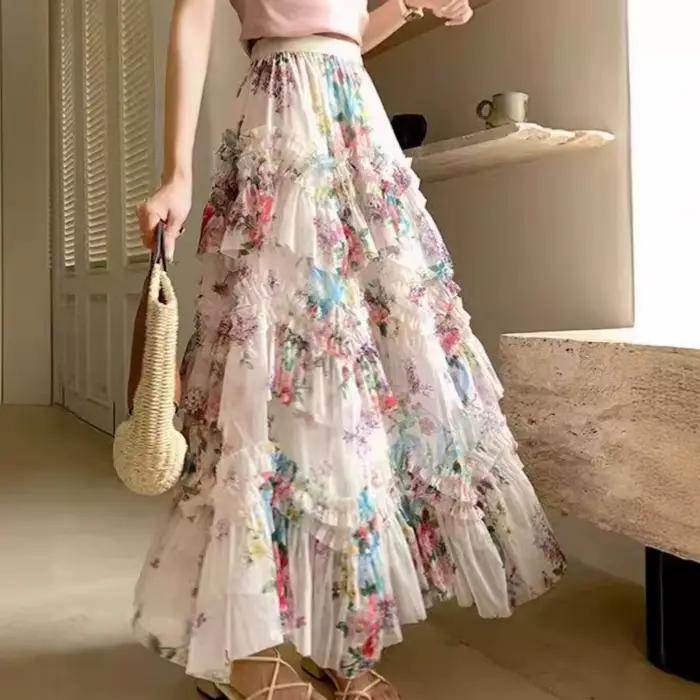 Nouveau en fleur imprimé maille irrégulière
