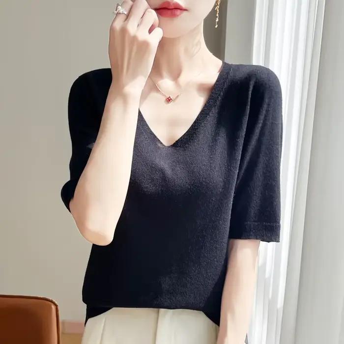 Pull tricoté 100% laine mérinos pour femmes