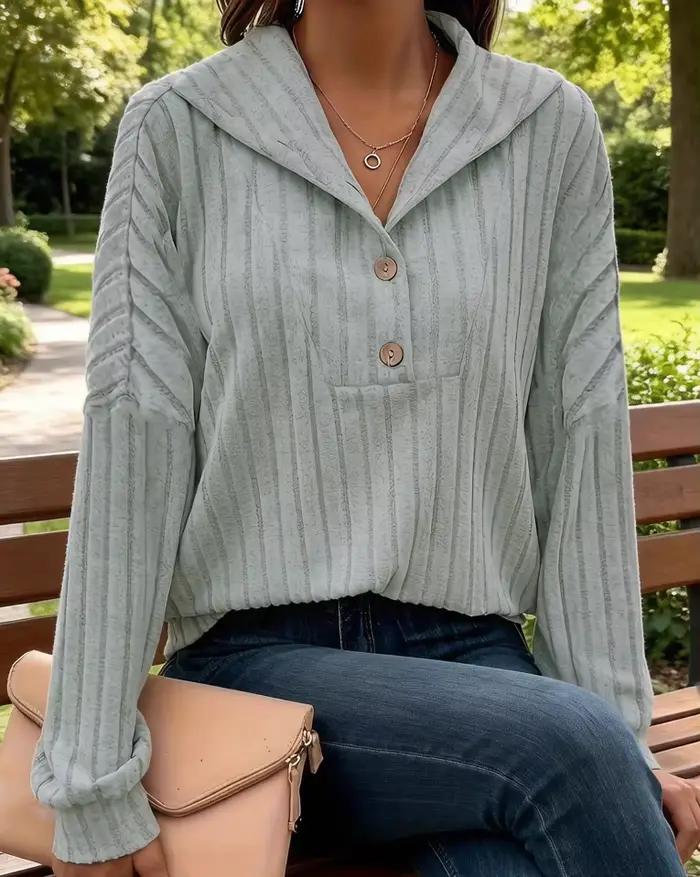 Pull en tricot rayé à capuche pour femmes grandes tailles