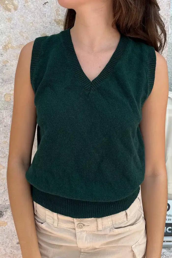 Gilet pull classique à col en V pour femme
