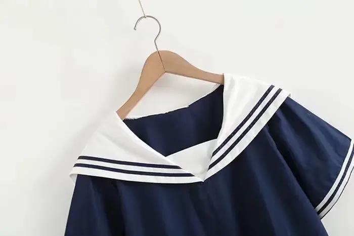Chemise patchwork bleu marine pour femme
