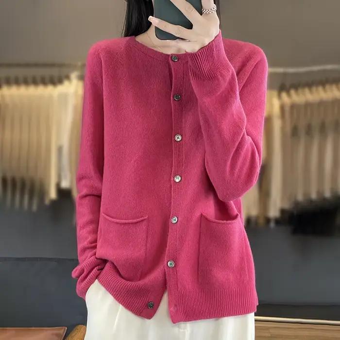 Pull tricoté à col rond pour femme