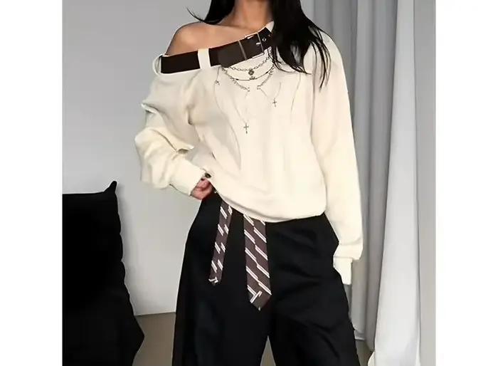 Pull à épaules tombantes pour femme