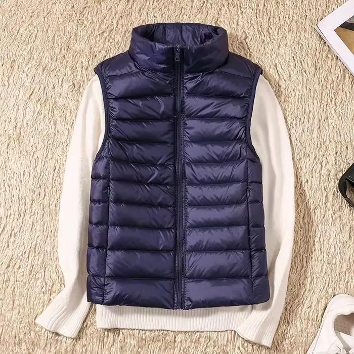 Gilet sans manches polyester mince décontracté pour femmes, chaleur enveloppante automne hiver, fermeture éclair, tricoté, coupe ample, occasions spéciales