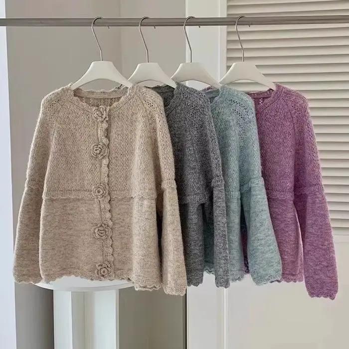Pull cardigan en polyester ample pour femmes, automne hiver, design décontracté et confortable, idéal pour les occasions spéciales