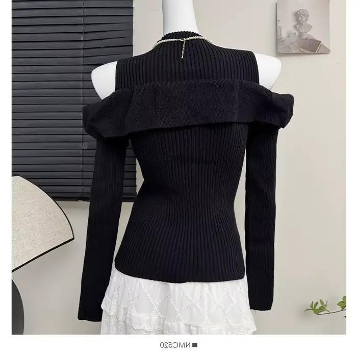 Pull tricoté à manches longues style français Pure Desire