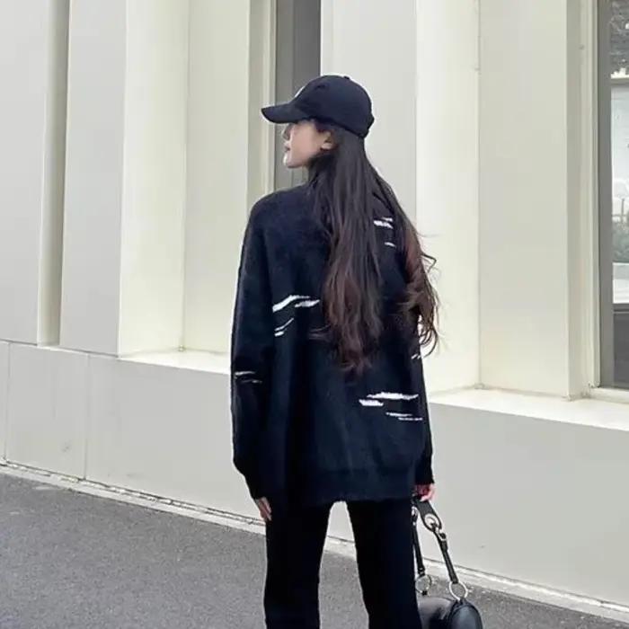 Pull en jersey de coton et polyester pour femme, cardigan à col en V avec boutons, élégant et doux pour les journées d'automne et d'hiver, occasionnels et cadeaux pour femmes