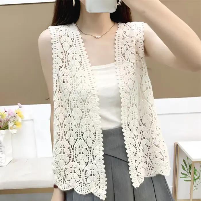 Cardigan Boho en Tricot Crochet pour Femme
