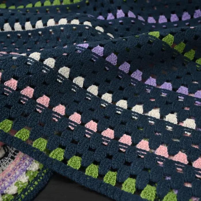 Gilet Vintage en Crochet Motif Granny Square Style Bohème Femme Printemps Été Occasions Spéciales Plage Casual