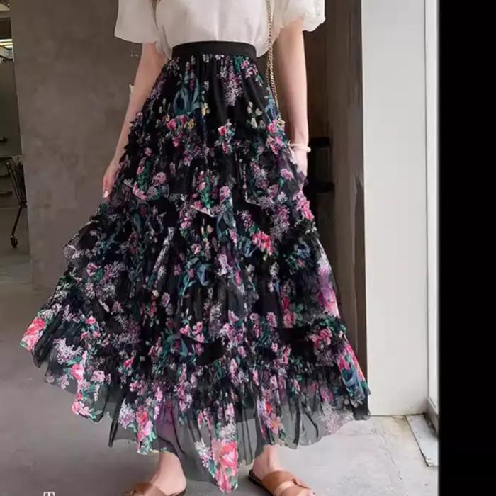 Nouveau en fleur imprimé maille irrégulière