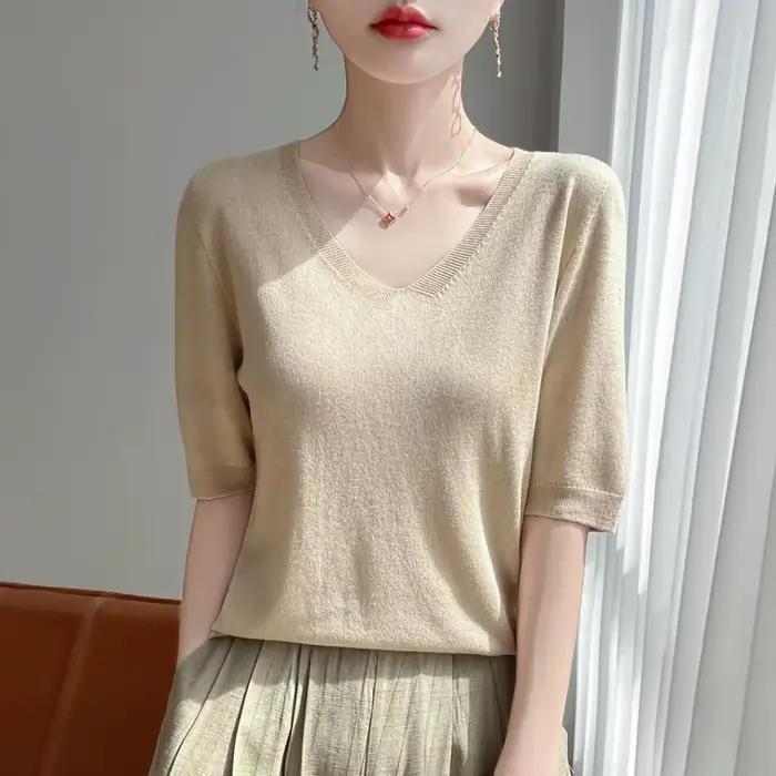 Pull tricoté 100% laine mérinos pour femmes