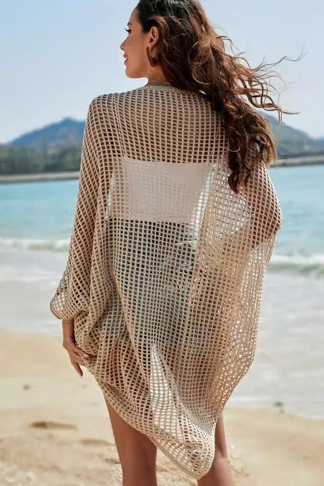 Pull Cardigan en tricot au Crochet pour femmes