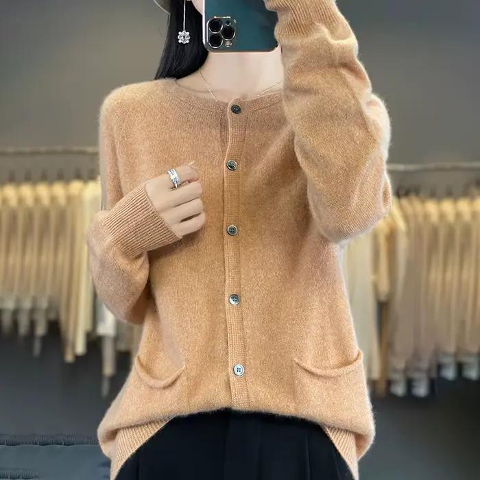 Pull tricoté à col rond pour femme