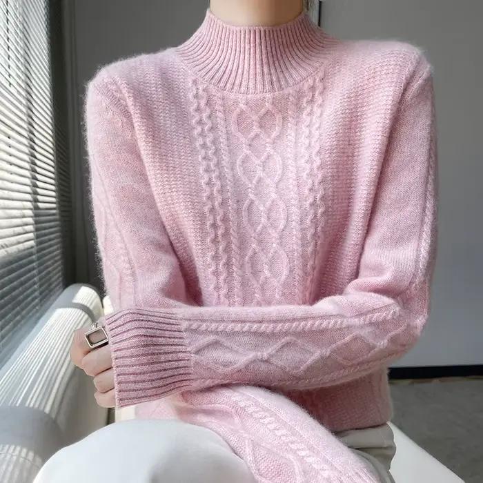 2025 nouveau pull épaissi pour les femmes en automne hiver col rond Base tricoté