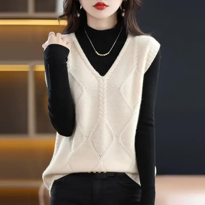 Gilet femmes automne nouveau 2025 col en V pull tricot