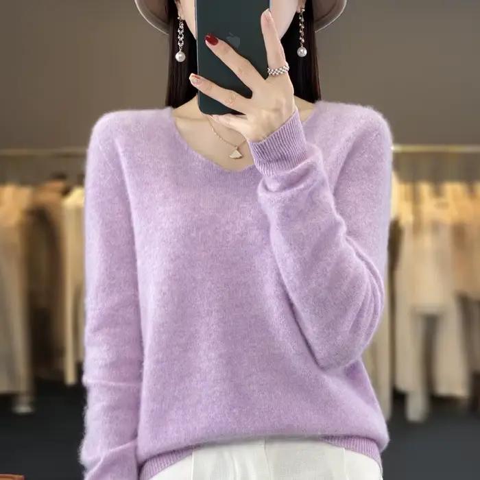 Pull en cachemire 100% pure laine pour femme