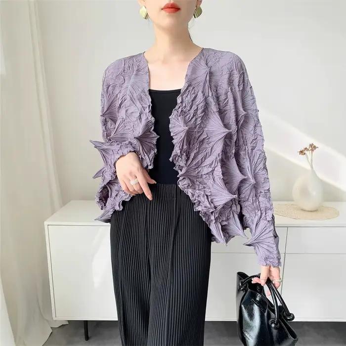 Veste plissée Miyake Pure faite à la main pour femme
