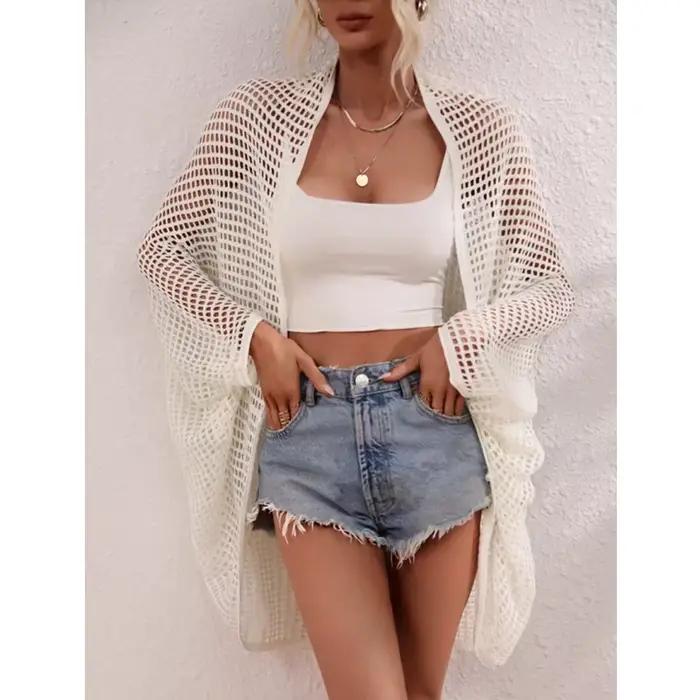 Pull Cardigan en tricot au Crochet pour femmes