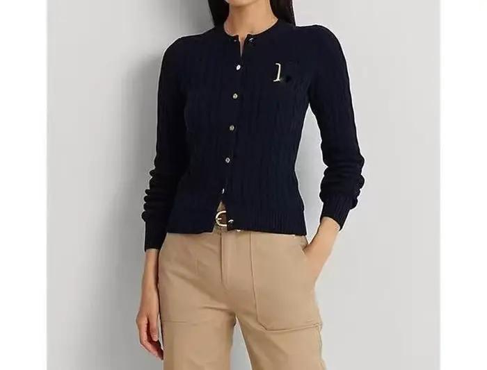 Nouveau cardigan en tricot torsadé style universitaire français