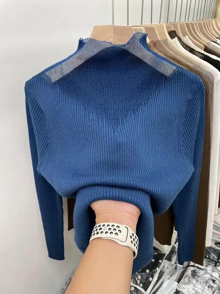 Pull à col roulé épais pour femme