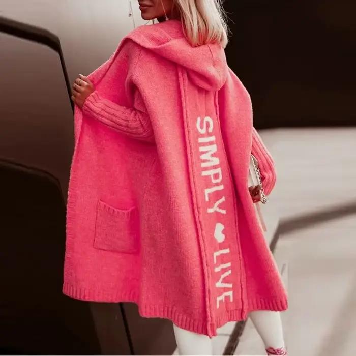 Cardigan à Capuche Long et Élégant pour Femme