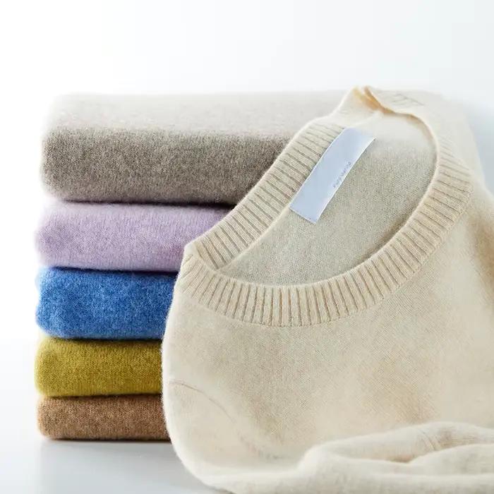 Tricots en laine mérinos pull col rond pour femmes, laine fine, élégant pull pour automne et hiver, pour bureau et sorties, à offrir pour des occasions spéciales