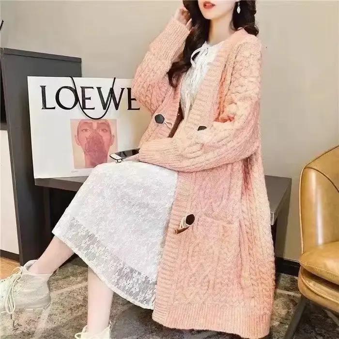 Pullover-Cardigan mi-long pour femme