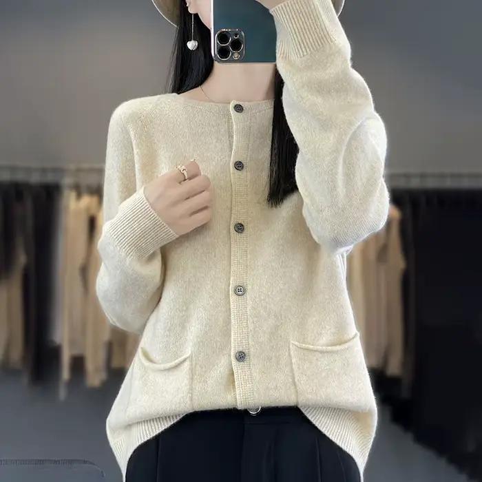 Pull tricoté à col rond pour femme