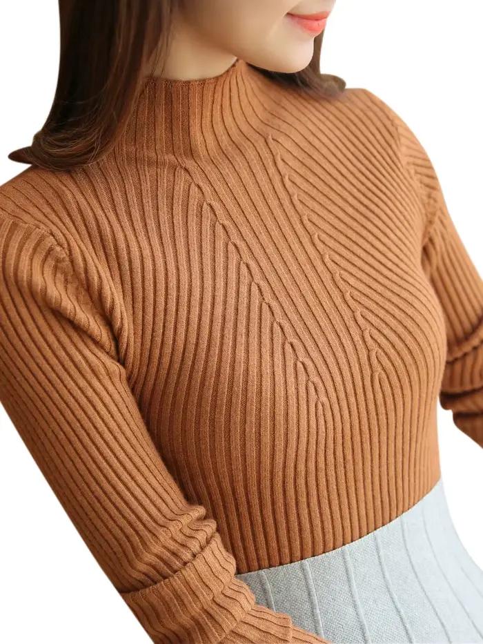 Pull col roulé femme tendance automne hiver noir hauts tricotés décontracté et fashion avec volants pour femmes occasions spéciales