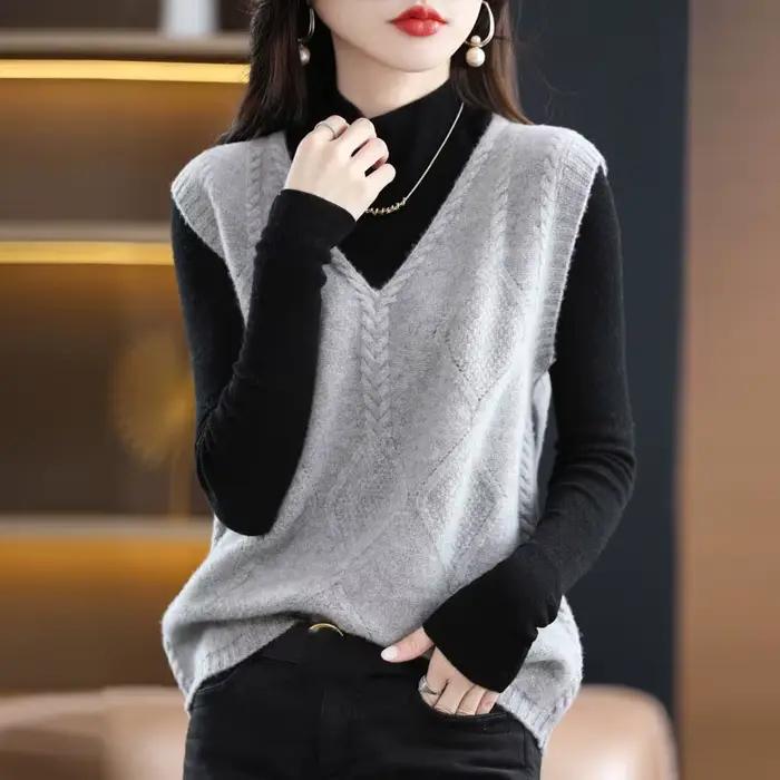 Gilet femmes automne nouveau 2025 col en V pull tricot