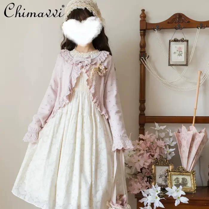 Lolita – Cardigan tricoté à manches longues pour fille