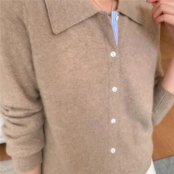 Cardigan à col Polo pour femme