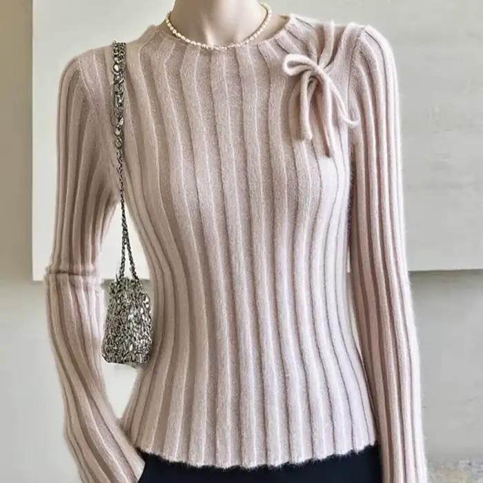 Pull rose ample à manches longues pour femmes automne hiver confortable élégant à offrir occassions spéciales