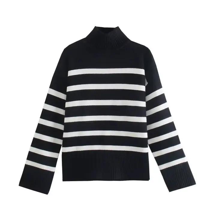 Pull Jadoutin à manches longues col roulé en polyester viscose polyamide pour femmes style streetwear automne hiver occassions spéciales