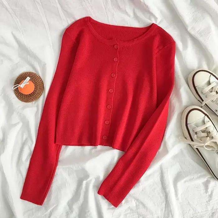 Cardigans tricotés à manches longues pour femmes
