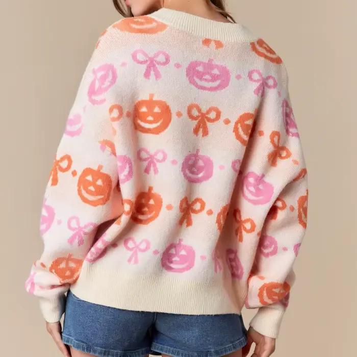 Cardigan Jacquard à col en v pour femme