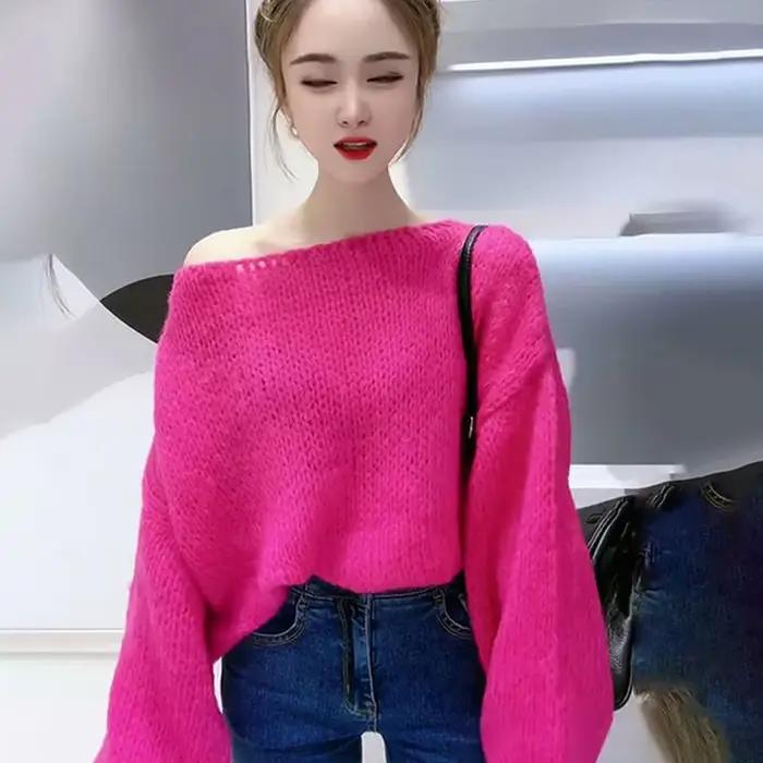 Pull bleu ciel avec épaules dénudées pour femmes, style Emo Harajuku, mode moderne pour automne et hiver ``` 这段HTML描述遵循了给定的要求,通过强调产品的独特性和吸引力来激发购买欲望,同时提供了详细的产品特性和使用建议。