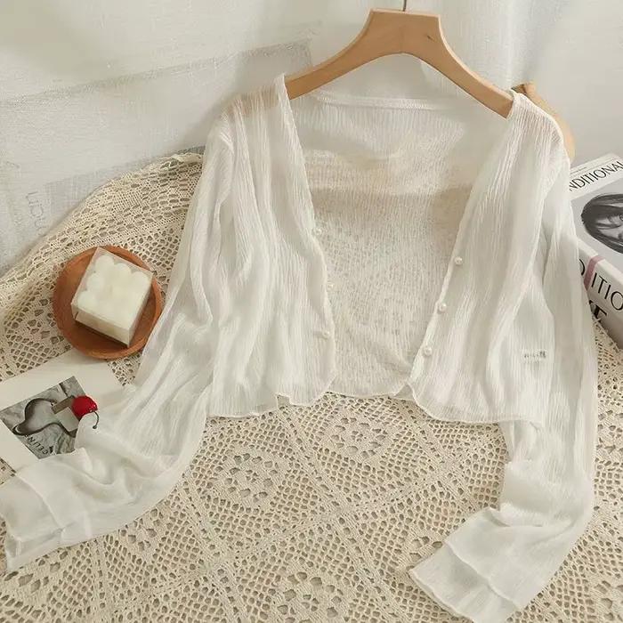 Cardigans Respirants à Simple Boutonnage pour Femme