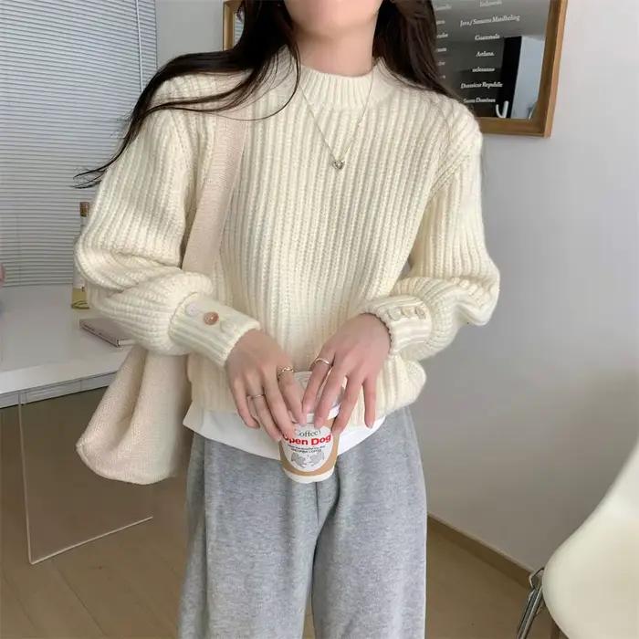 Veste pull à manches lanternes pour femme