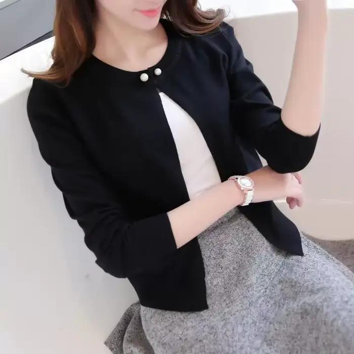 Mode coréenne pull femmes court Cardigan manteau dames femme tricot