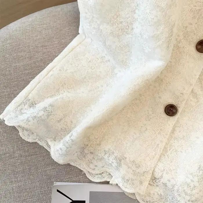 Veste gilet féminine printemps été décontractée col en V polyester boutonnage simple pour femmes occassions printanières et estivales