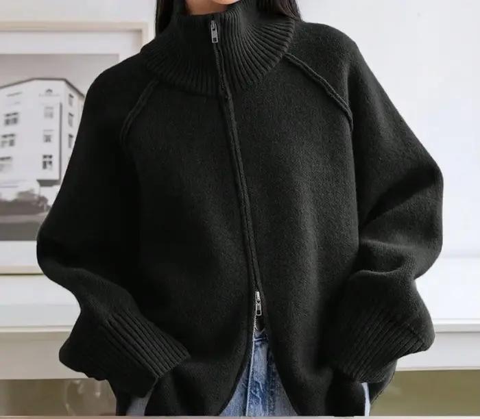 Cardigan en maille zippé pour femme