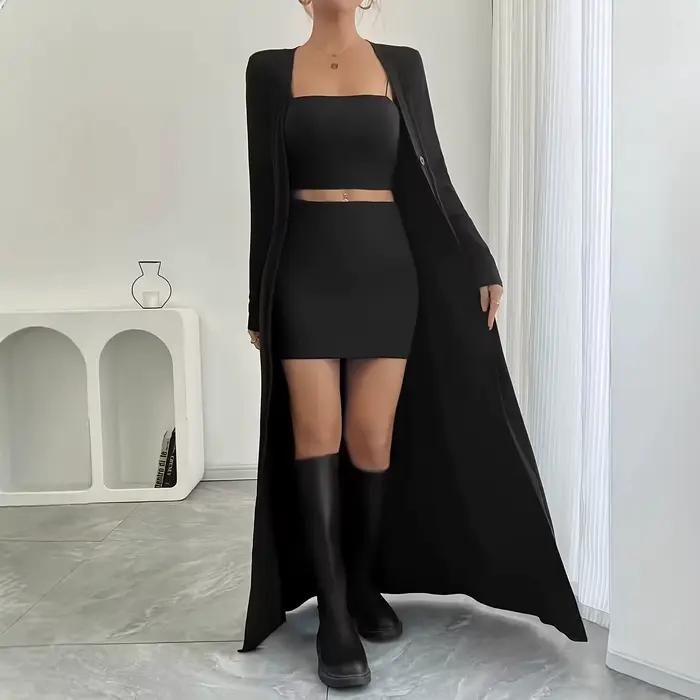 Cardigan noir tricoté à col en V et fermeture à bouton unique, coupe ajustée et amincissante pour femmes, occasions spéciales et quotidienne