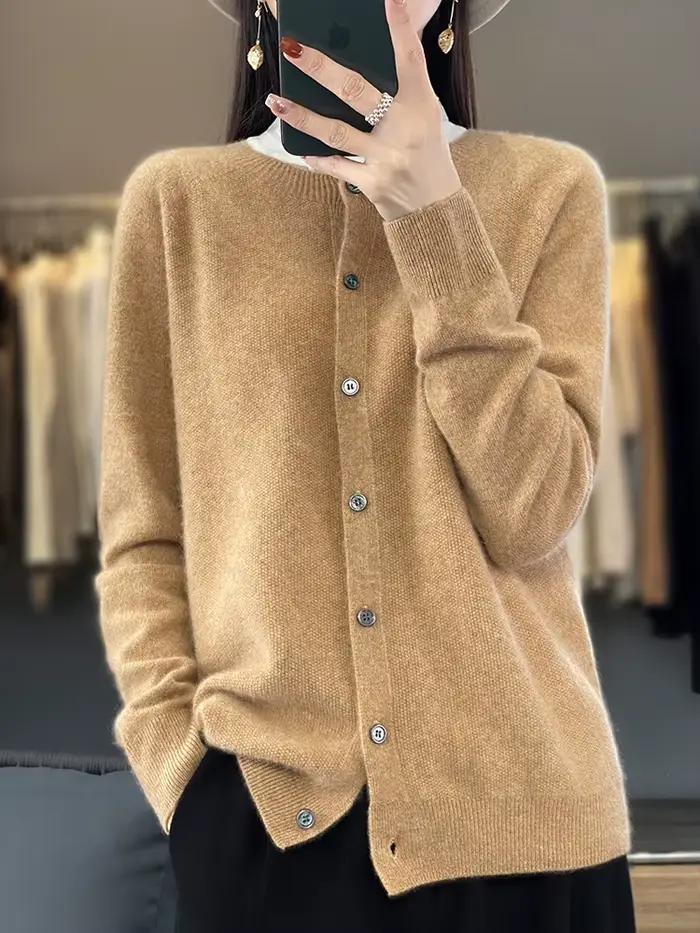 Cardigan en laine mérinos 100% pour femme