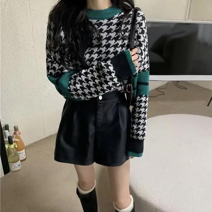 Chandails Vintage pour femmes mignon dames pull avec couvre automne 2025 tendance tricoté Harajuku Crochet Kawaii cachemire hauts nouveau