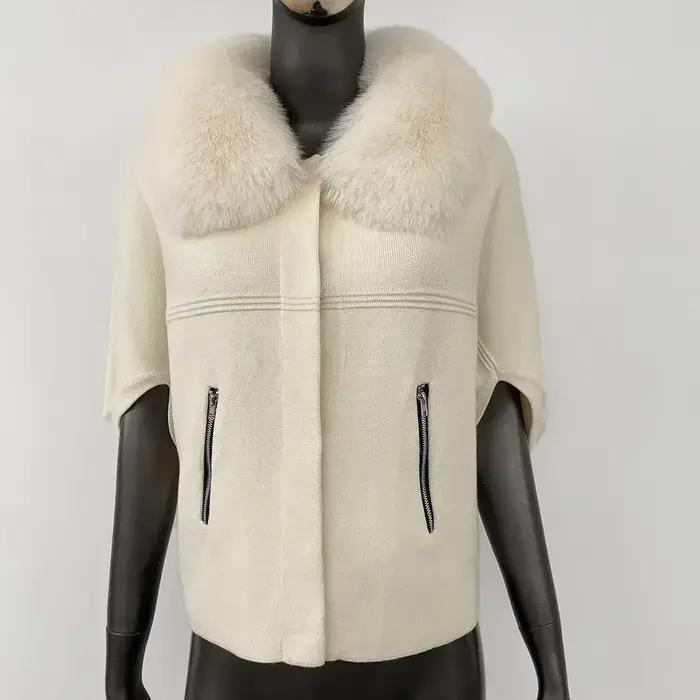 Cardigan court pour femmes d'âge moyen fausse fourrure tricoté solide bureau dame élégant pour Noël et autres occasions spéciales